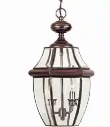 Elstead Newbury QZ-NEWBURY8-L-AC lampa wisząca zewnętrzna miedź IP23, oprawa na łańcuchu