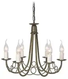 Elstead Lighting Żyrandol Minster MN6 czarno-złoty, dekoracyjna oprawa, nowoczesny design