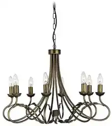 Elstead Lighting Żyrandol Olivia OV8 czarno-złota oprawa rustykalny styl