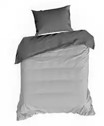 Eurofirany Pościel satynowa 140x200 srebrna stalowa dwustronna Nova 3