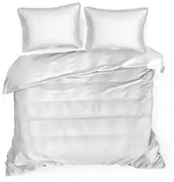 Eurofirany Pościel satynowa 220x200 Retro 6 biała z koronką w pudełku