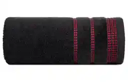Eurofirany Ręcznik Amanda 50x90 cm czarny ozdobna bordiura pasy frotte 500 g/m2