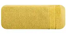 Eurofirany Ręcznik Damla 50x90cm welurowa bordiura musztardowy 500g/m2