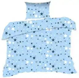 Extrapościel Pościel bawełniana 140x200 Kids 24 niebieska gwiazdki
