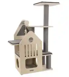 Flamingo Drapak Kaisa szary i beżowy 114 cm stylowy, funkcjonalny i przytulny