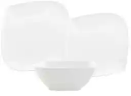Florina Zastawa obiadowa porcelana 6 os serwis komplet talerzy 18el biały