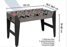 Garlando Piłkarzyki F Zero Grey Oak z teleskopowymi drążkami