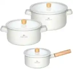 Gerlach Zestaw garnków Natur Enamel Biały (6 elementów)