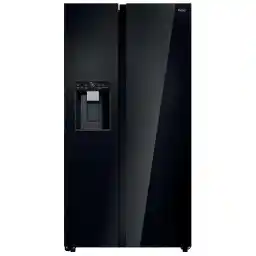 Haier SBS HSW79F18DIGB No Frost 177,5cm Dystrybutor wody i lodu Czarne szkło Lodówka