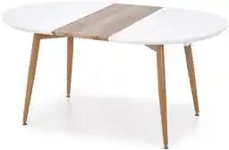Halmar Stół rozkładany owalny EDWARD 120-200 cm - biały/dąb miodowy