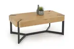 Halmar Stolik kawowy prostokątny dąb złoty czarny mat 110 x 60 cm Lavida