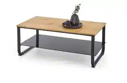 Halmar Stolik kawowy z pólką dąb złoty czarny mat 105 x 55 cm Artiga