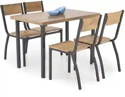 Halmar Zestaw stół z krzesłami MILTON 70x110 Dąb naturalny + czarny