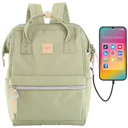 Himawari Plecak wielofunkcyjny z portem USB w odcieniu oliwkowym 1881