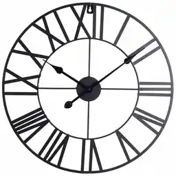 Home Styling Collection Zegar Ścienny Metalowy Duży rzymski Vintage 57 cm
