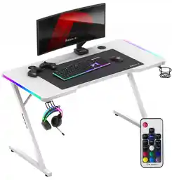 Huzaro Biurko gamingowe Hero 2.5 RGB Biały