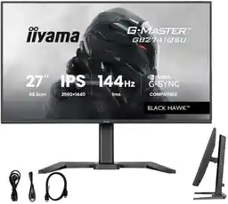 Iiyama Monitor 27 G-Master GB2741QSU-B1 Wqhd Ips Led 144Hz 1ms Hdmi Pivot