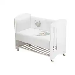 Interbaby Kołdra 100x135 poszwa i ochraniacz do łóżeczka 60x180 Śpiący Miś biała szara