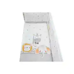 Interbaby Kołdra 100x135 poszwa i ochraniacz do łóżeczka 60x180 Zwierzęta 2 biała szara