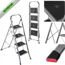 Kadax Drabina stalowa z podestem Toro, 4 stopnie, 150 kg