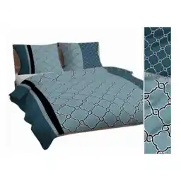 Karo Pościel bawełniana 140x200 Bawełna Max miętowa geometryczna