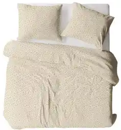 KARO Pościel z kory 160x200 kremowa niebieska liście 662N Bielawa
