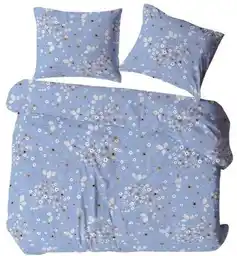 Karo Pościel z kory 160x200 niebieska biała liście 1788N Bielawa
