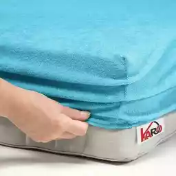 Karo prześcieradło frotte z gumką 220x240 turkusowe F26-220