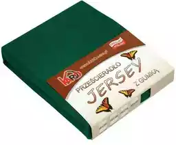 Karo prześcieradło z gumką jersey 180x200 zielone butelkowe grube P74-180 150g