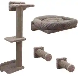 Kerbl Monte Alpi Zestaw kota legowisko półka drapak schodki na ścianę 8 el.