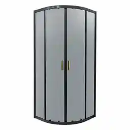 Kerra Kabina natryskowa 79x79x190 cm/6 mm drzwi dwuskrzydłowe przesuwne , CZARNY/ZŁOTY TIARA