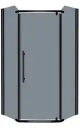 Kerra Kabina prysznicowa 90x90cm,pięciokątna+nanopowłoka,czarna PRATO