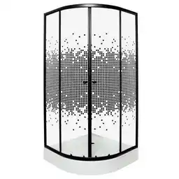 Kerra Kabina prysznicowa 90x90x199 cm /4 mm z brodzikiem 16 cm , czarna Pixel BL