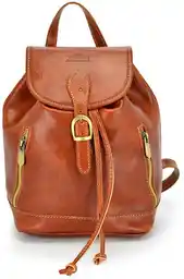 Leather Diamonds Plecak skórzany tmc 422m Camel