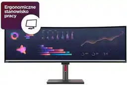 Lenovo ThinkVision P49w-30 49 5K IPS Black 60Hz 4ms Zakrzywiony Profesjonalny Monitor LED