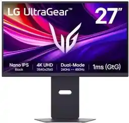 LG UltraGear 27G850A 27 4K Nano IPS Black Dual Mode 240Hz/480Hz 1ms Gamingowy Monitor LED