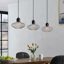 Lindby Justinos 3 Lampa Wisząca Black/Copper 9628362