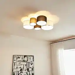 Lindby Lettie 5 lampa sufitowa szary czarny biały E27 8032723