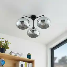 Lindby Navidia 3 Lampa Sufitowa Smoked 9628142