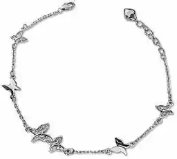 Lovrin Srebrna bransoletka 925 z motylkami cyrkonie 19cm