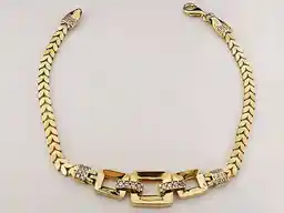 Lovrin Złota Bransoletka 585 Elegancka Z Zawieszkami Z Cyrkoniami 14K