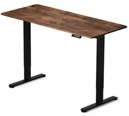 Lvn System biurko Control Lite 140 LV1714 czarno-brązowe, blat 140 cm, regulowane nogi, nowoczesny design