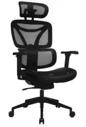 Lvn System Fotel ergonomiczny Control Series czarny, regulacja wysokości, podłokietniki, piankowe siedzisko, obrotowy, wytrzymała konstrukcja