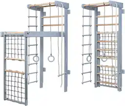 Małpiszon Drabinka gimnastyczna drewniana Winner szary