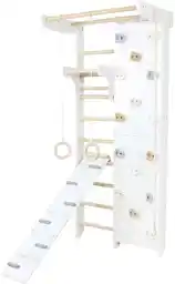 Małpiszon Drabinka gimnastyczna Kombik 2 Akcesoria Biały-drewno 225 cm