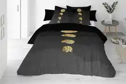 Matex Pościel satynowa 160x200 geometria czarna złota Prestige 1