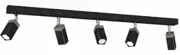 Milagro Lampa sufitowa SOLO SAWN BLACK - PATINATED WOOD 5x mini GU10 MLP7474