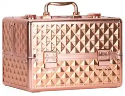 Mollylac Kuferek kosmetyczny M na lakiery Diamond 3D rose golden okucia rose golden