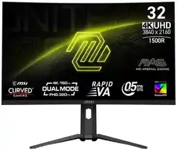 Msi Monitor zakrzywiony 31,5 Mag 321CUPDF Dual Mode FHD/4K 0,5 ms