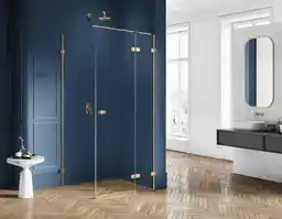 New Trendy Avexa Gold kabina prysznicowa prostokątna 120x80x200 cm szkło przejrzyste prawa EXK 1767